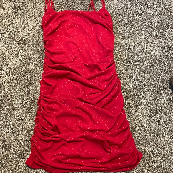 red hoco dress lucy in the sky Bodycon Dress in Red Shimmer